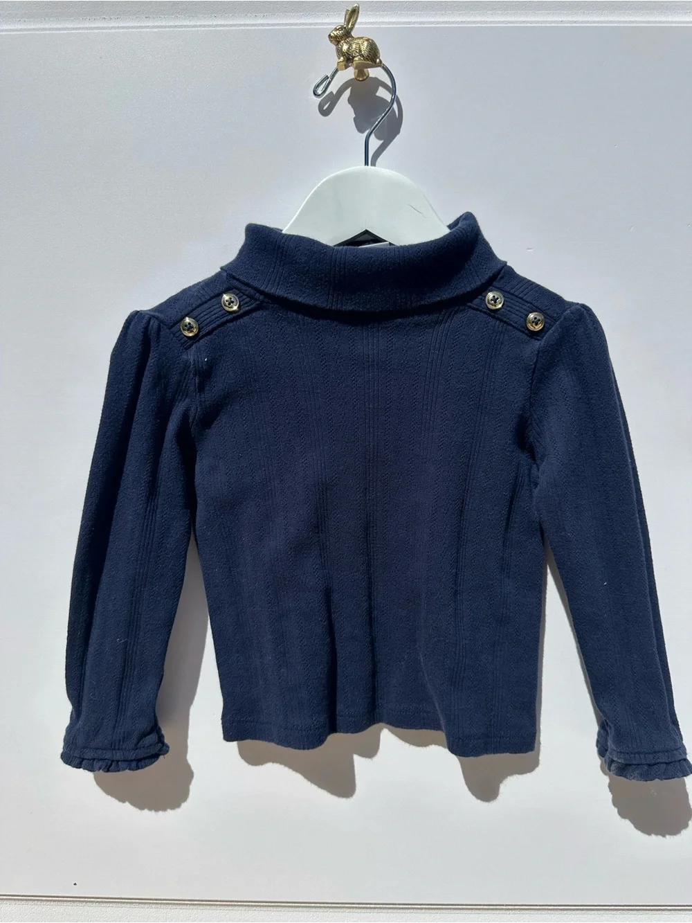 Gymboree | Girls' Navy Button-Shoulder Turtleneck